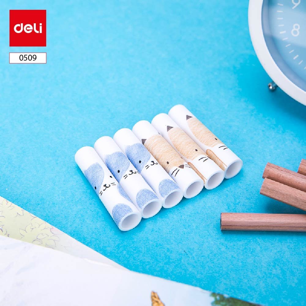 ديلي غطاء قلم رصاص - 45*13مم - 6 قطع - ألوان مختلفة - E0509