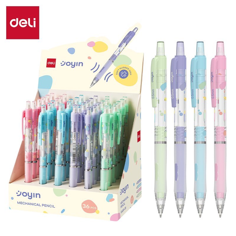 ديلي قلم رصاص كباس - 0.5 مم - بدن بلاستيك ألوان مختلفة - مع ممحاة - EU600-05