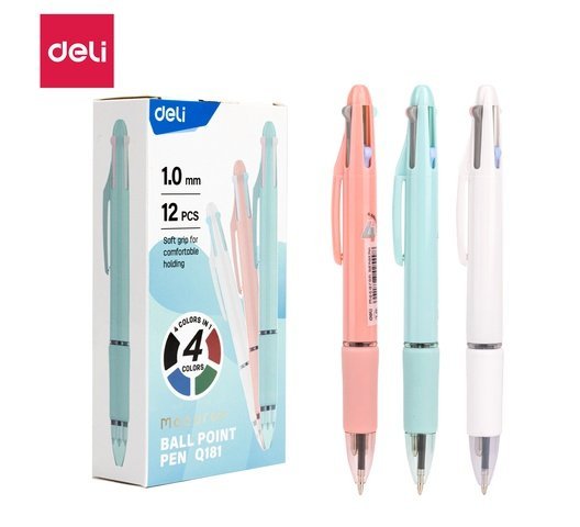 ديلي قلم حبر جاف كباس 4 ألوان - بدن ملون باستل - EQ181