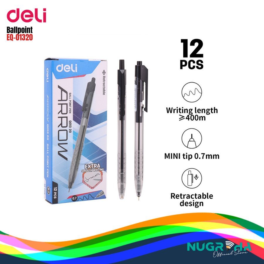 ديلي قلم حبر جاف كياس - بدن شفاف اسود - EQ01320