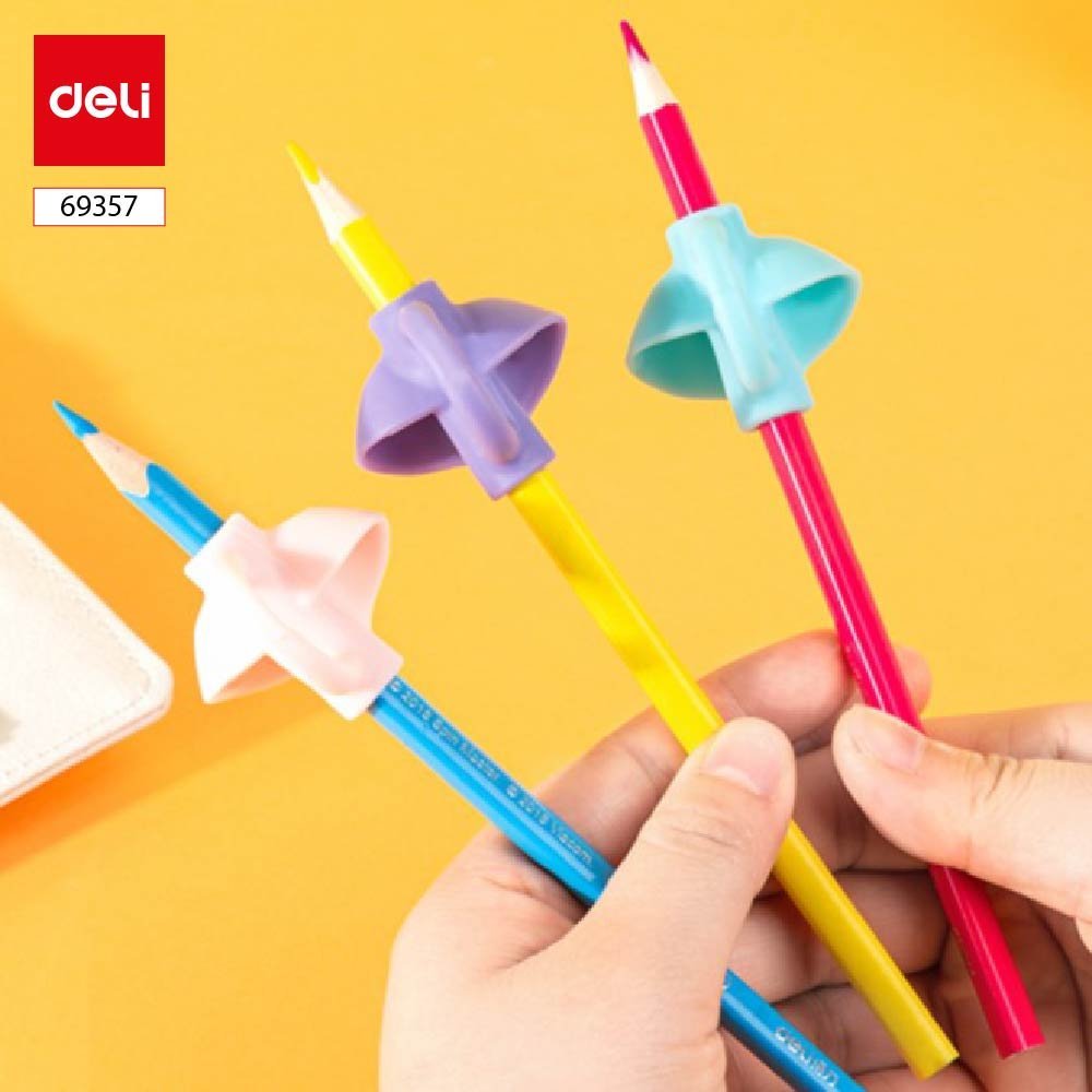 ديلي مقبض قلم رصاص للأطفال - كرت 3 قطع - أزرق - E69357