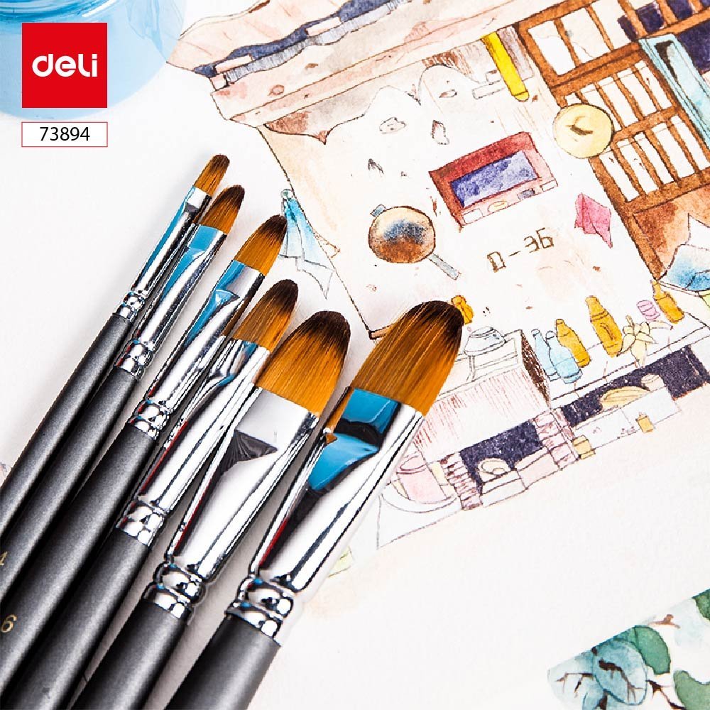 ديلي مجموعة فرشاة ألوان مائية - رأس مستدير - رمادي - E73894