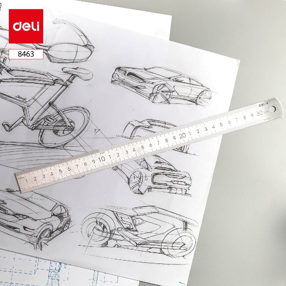 ديلي مسطرة معدن - قياس 30 سم - فضي - E8463