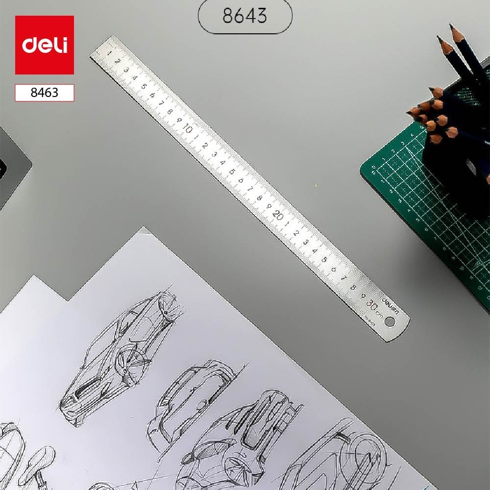 ديلي مسطرة معدن - قياس 30 سم - فضي - E8463