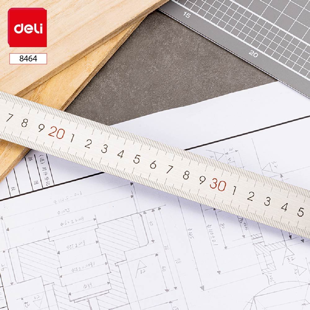 ديلي مسطرة معدن - قياس 50 سم - فضي - E8464