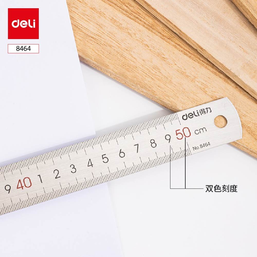 8464-1 ديلي مسطرة معدن - قياس 50 سم - فضي - E8464