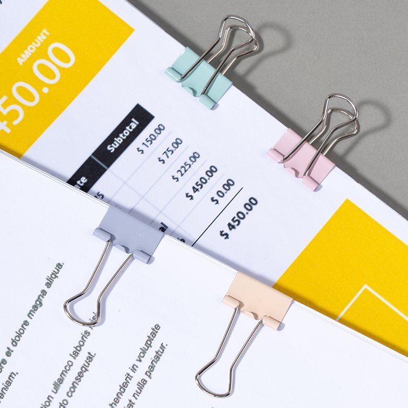 ديلي ملقط ورق - نمرة 5 - 19 مم -أحمر أصفر أخضر أزرق - E8555C