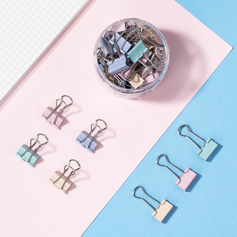 ديلي ملقط ورق - نمرة 5 - 19 مم -أحمر أصفر أخضر أزرق - E8555C