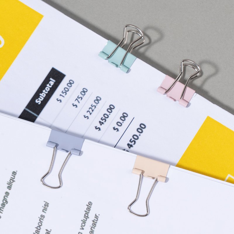 ديلي ملقط ورق - نمرة 6 - 15 مم -أحمر الأصفر الأخضر الأزرق - E8556C