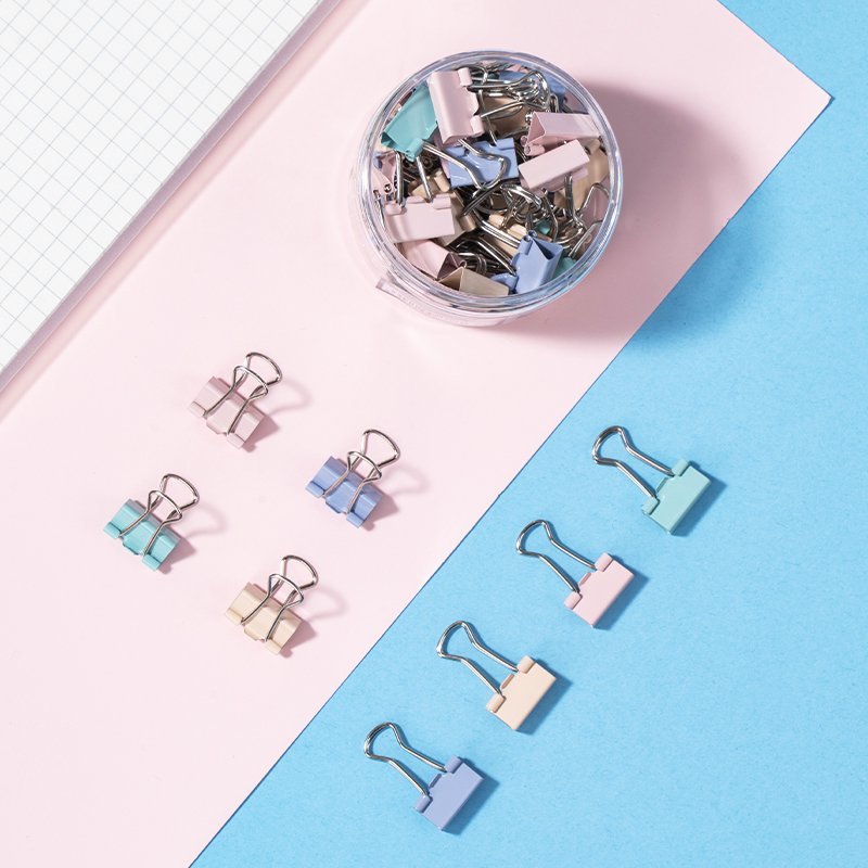 ديلي ملقط ورق - نمرة 6 - 15 مم -أحمر الأصفر الأخضر الأزرق - E8556C