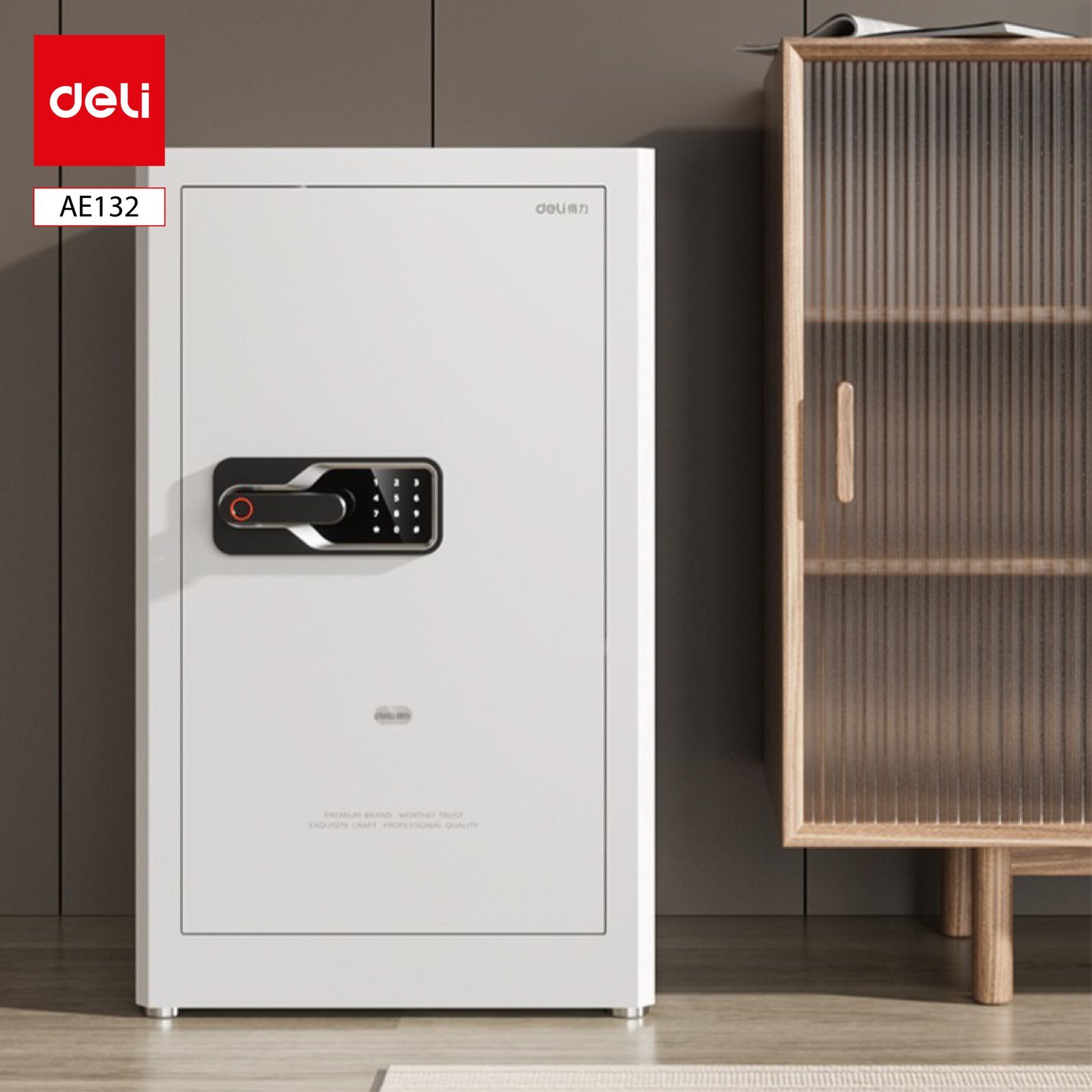 ديلي خزنة بصمة الإصبع - 800*420480 مم - أسود / أبيض - AE132