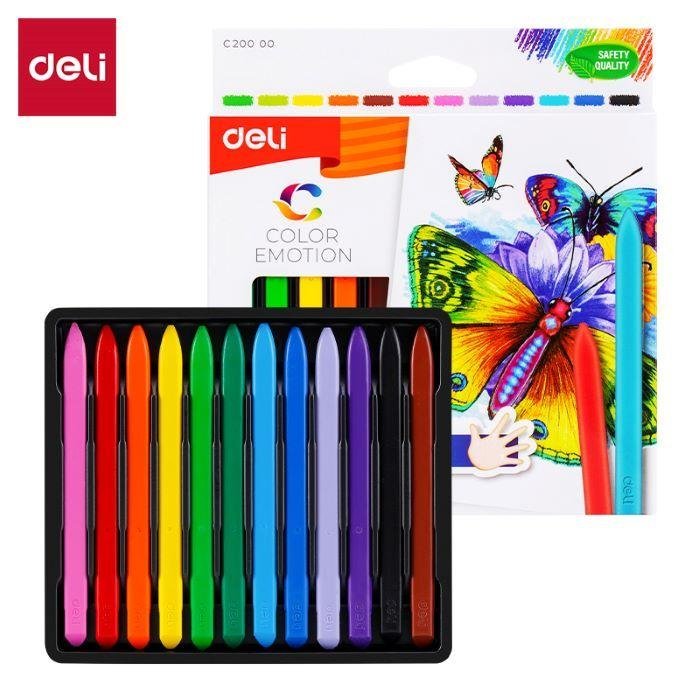 ديلي أقلام تلوين بلاستيك كرايون مثلث - كالار إيموشن - 12 لون - EC20000