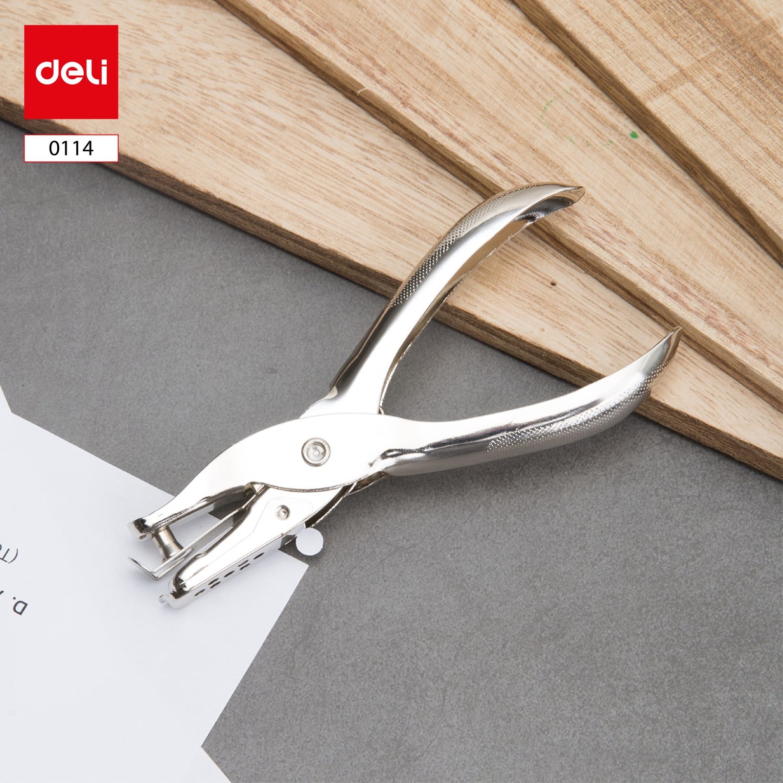 ديلي ثقابة مقبض - ثقب واحد - 8 صفحات ، قطر 6 مم - فضي - E0114