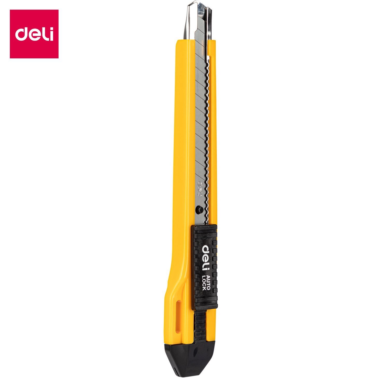 ديلي مشرط بلاستيك سكة معدن - رفيع- قفل تلقائي نسلة راس اصفر- E2031