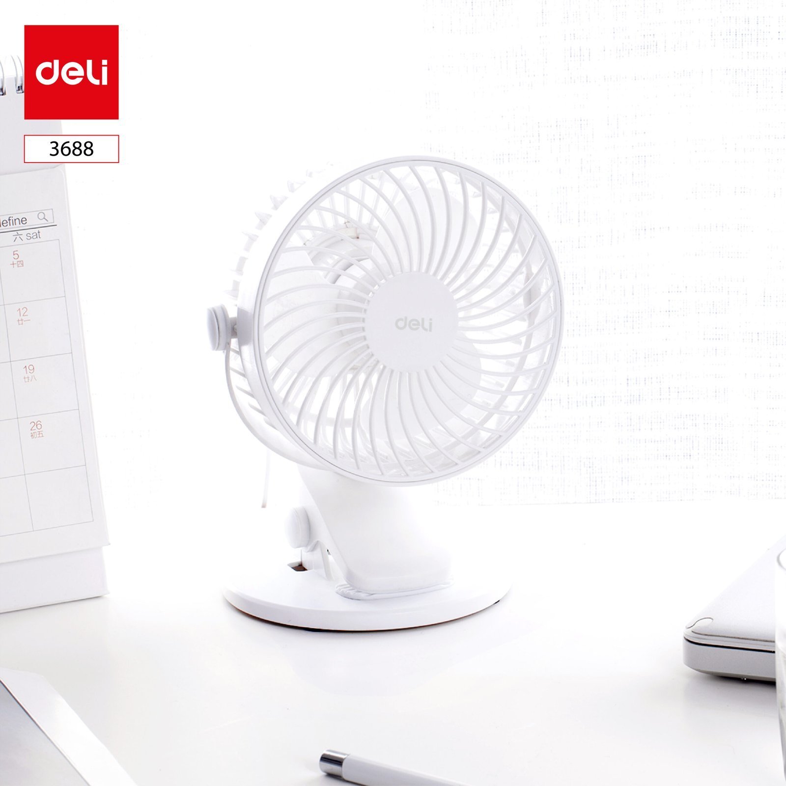 ديلي مروحة - 3 وات ، 5 بوصة - أبيض ، أسود -3688