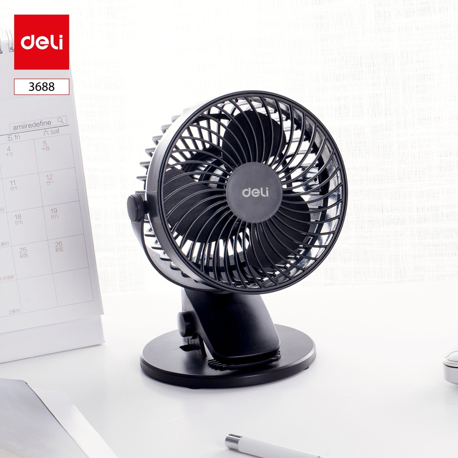 ديلي مروحة - 3 وات ، 5 بوصة - أبيض ، أسود -3688