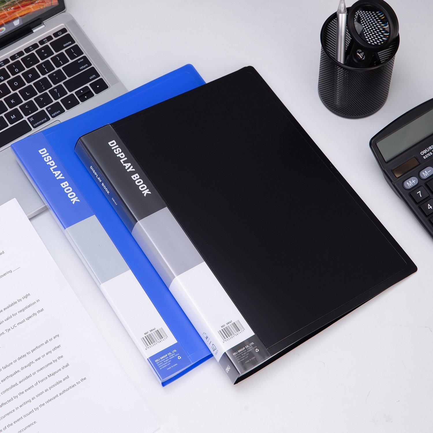 ديلي مصنف كتاب صناعي 40 صفحة 4-A- أسود وازرق - E38147