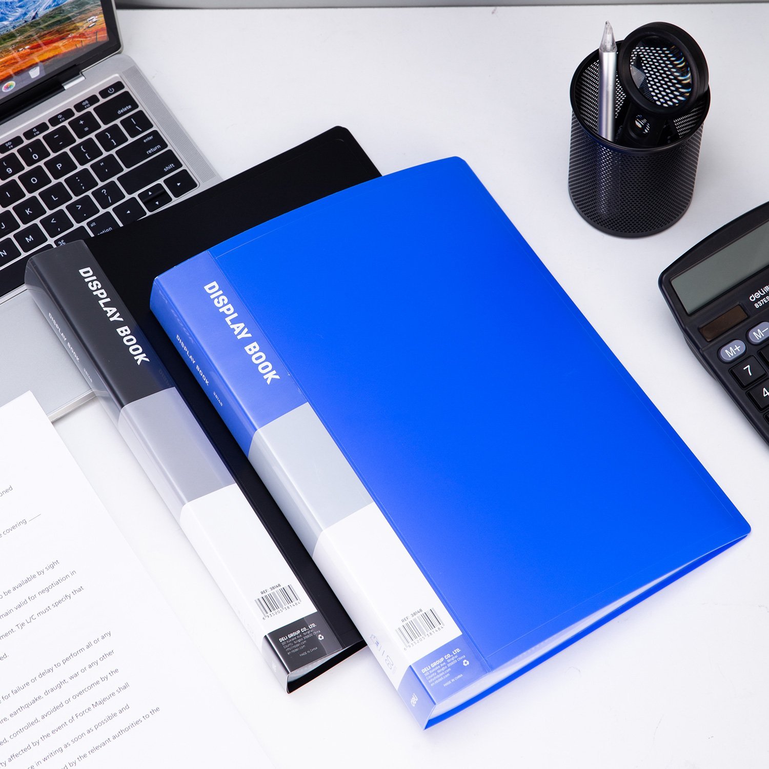 ديلي مصنف كتاب صناعي 60- صفحة -قياس 4A- اسود - وازرق E38148