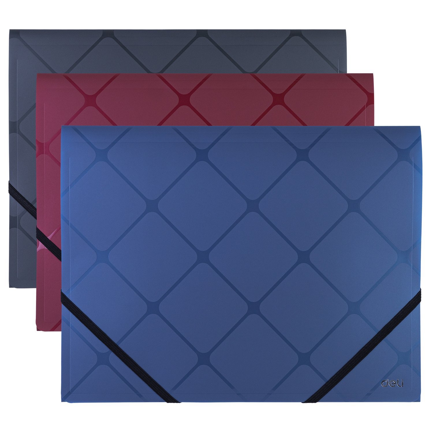 ديلي مصنف جيبة مطبع- 4A-قفل مطاطي - شكل معينات ملون - E39621