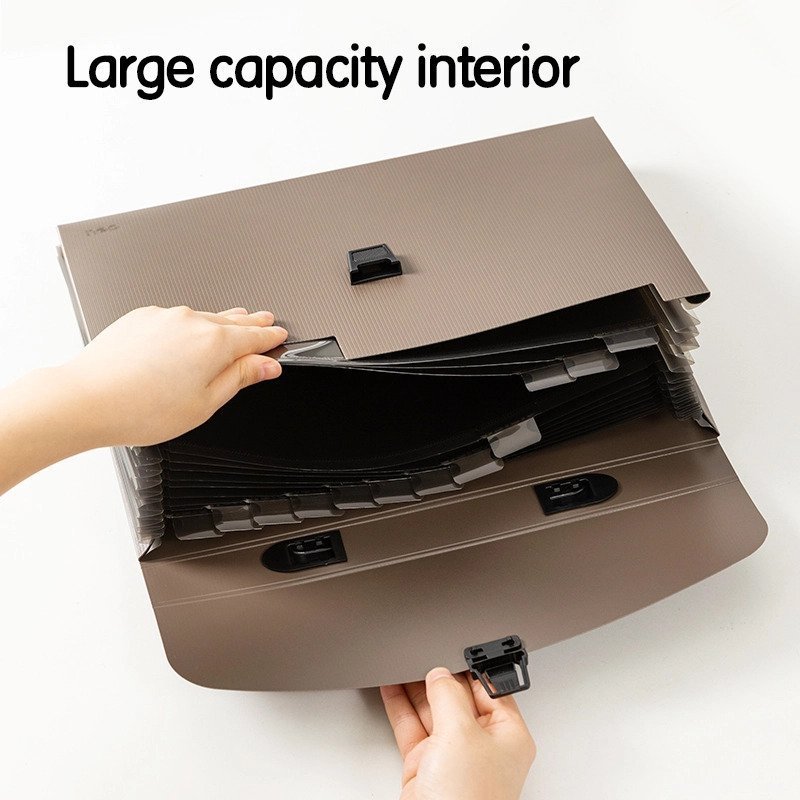 ديلي مصنف حقيبة 13 قسم - قياس 4A - مع مسكة - إغلاق بقفل - ( برتقالي - اخضر - بترولي - زيتي ) - E5557