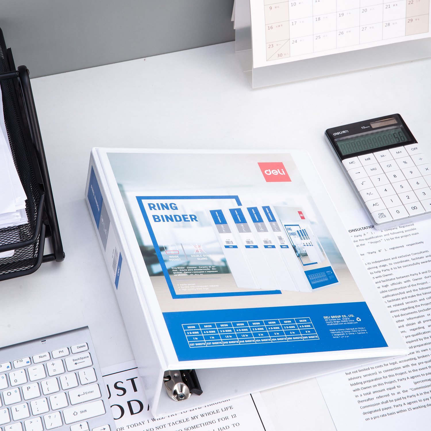 ديلي مصنف حلقة - 4 حلقات - قياس - 44 سماكة2in - ابيض - E5618N