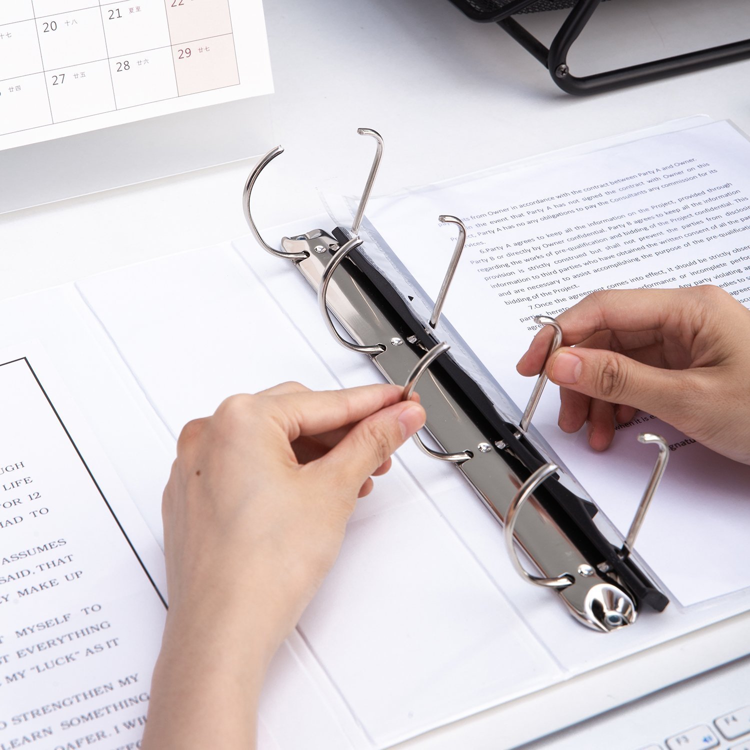 ديلي مصنف حلقة - 4 حلقات - قياس - 44 سماكة2in - ابيض - E5618N