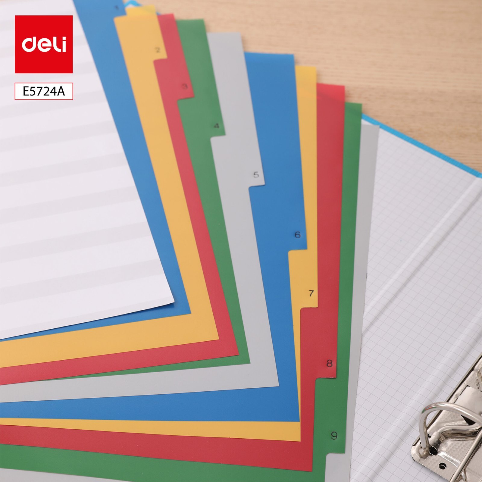 E5724A ديلي أطباق فواصل وفهرسة مصنف - 10 فاصل -قياس - A4 ملون - E5724A