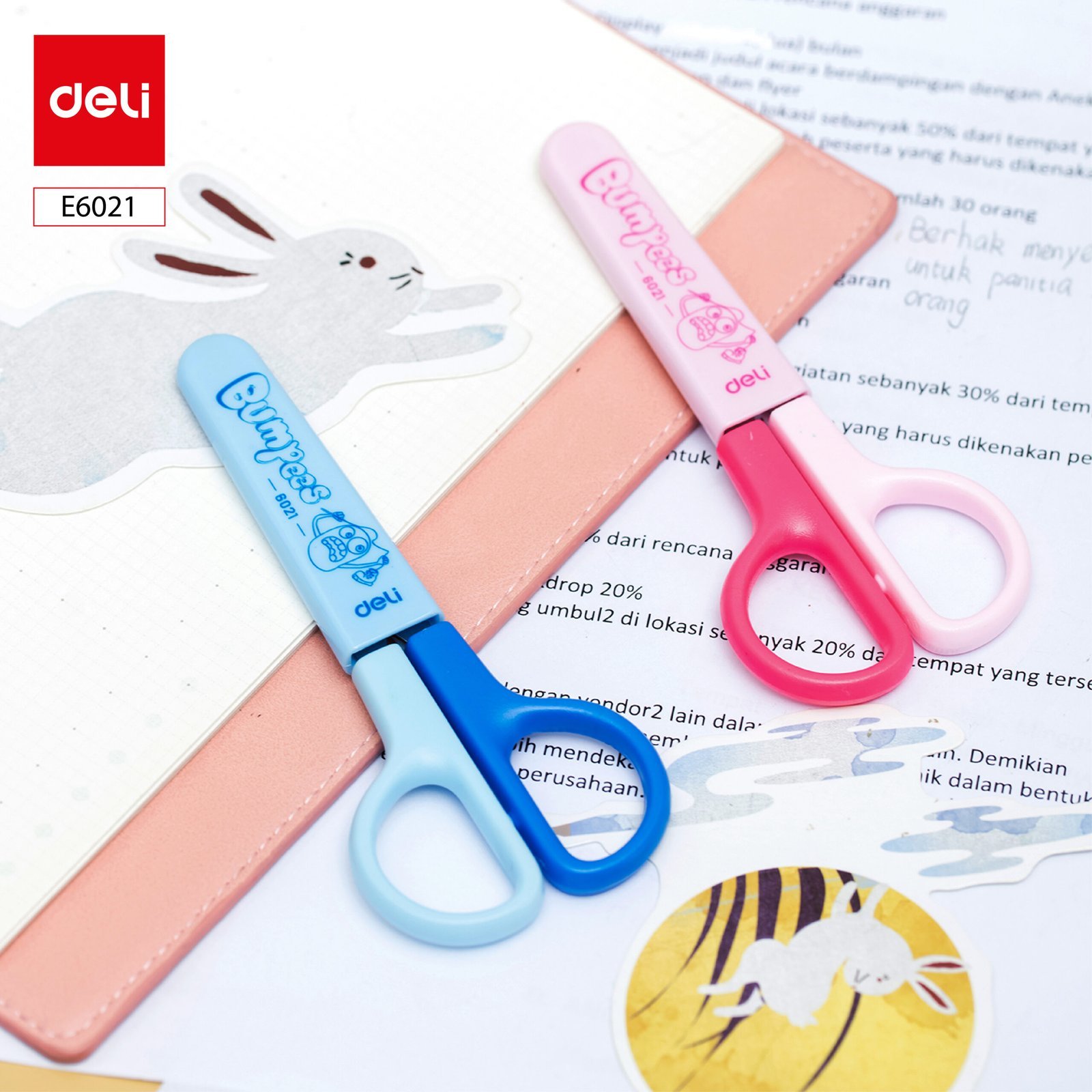 ديلي مقص معدن مدرسي غطاء حماية- 11.5 سم ملون- E6021