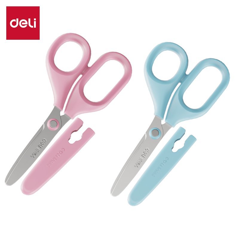 ديلي مقص مدرسي - 14 سم - أزرق/زهر - E6030