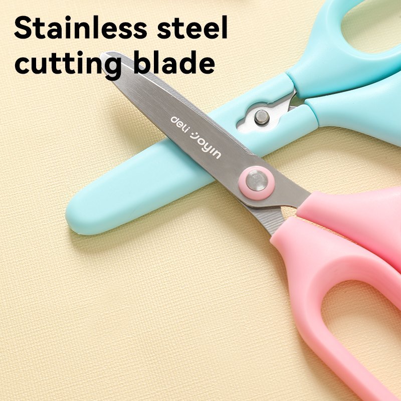 ديلي مقص مدرسي - 14 سم - أزرق/زهر - E6030