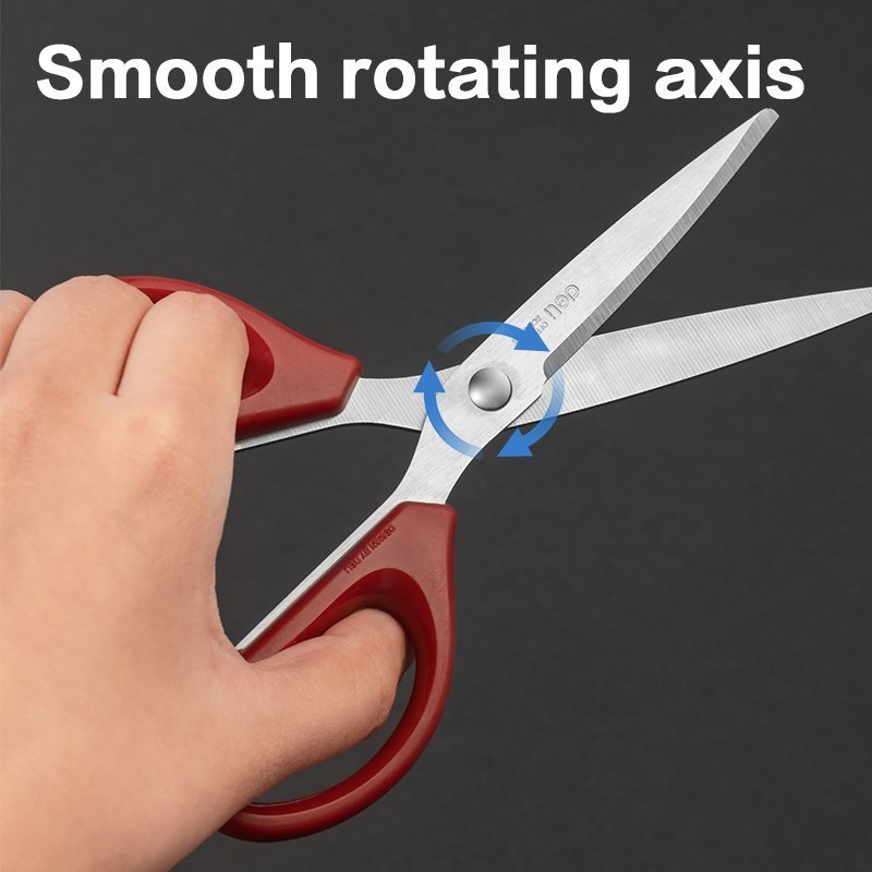 ديلي مقص معدن -مقبض بلاستيك مضغوط -طول 16سم اسود - أحمر - E6034