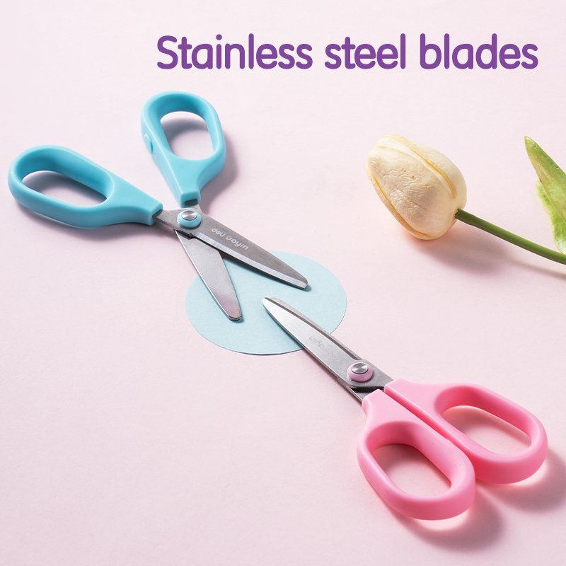 ديلي مقص مدرسي - 14.5 سم - أزرق/زهر - E6073