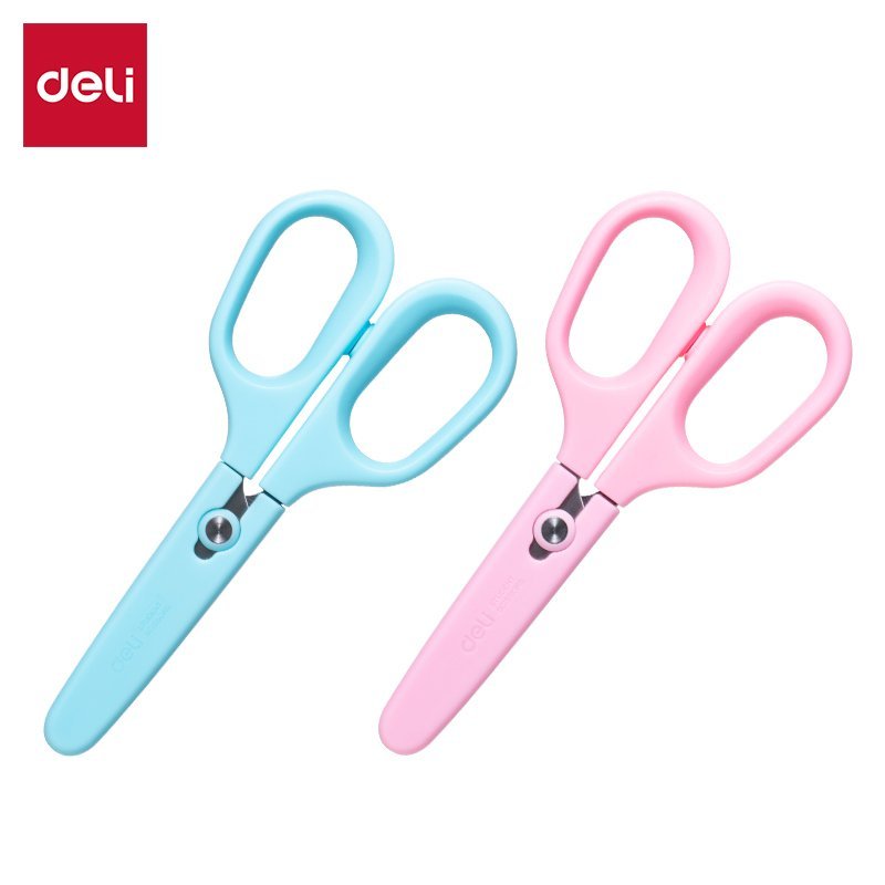 ديلي مقص مدرسي - 14.5 سم - أزرق/زهر - E6073