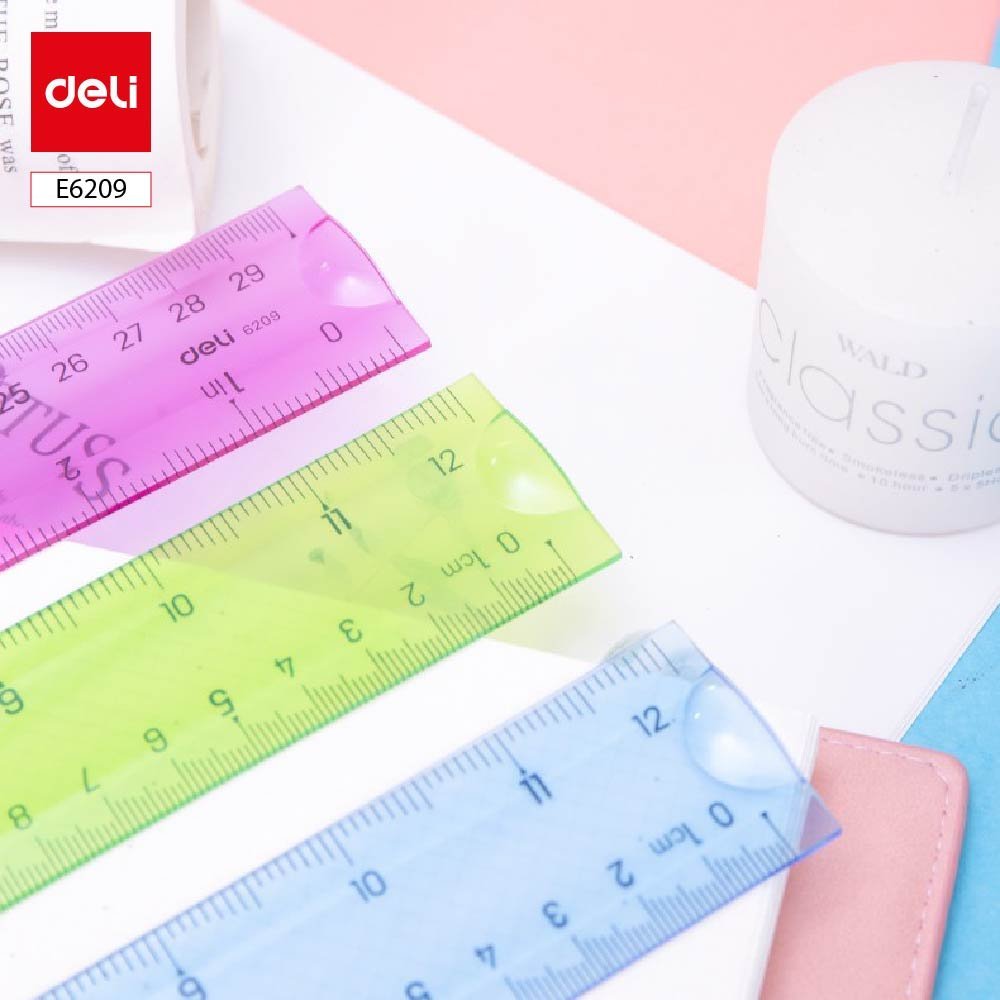 ديلي مسطرة سيليكون - قياس 30 سم - أخضر/أحمر/أزرق E6209