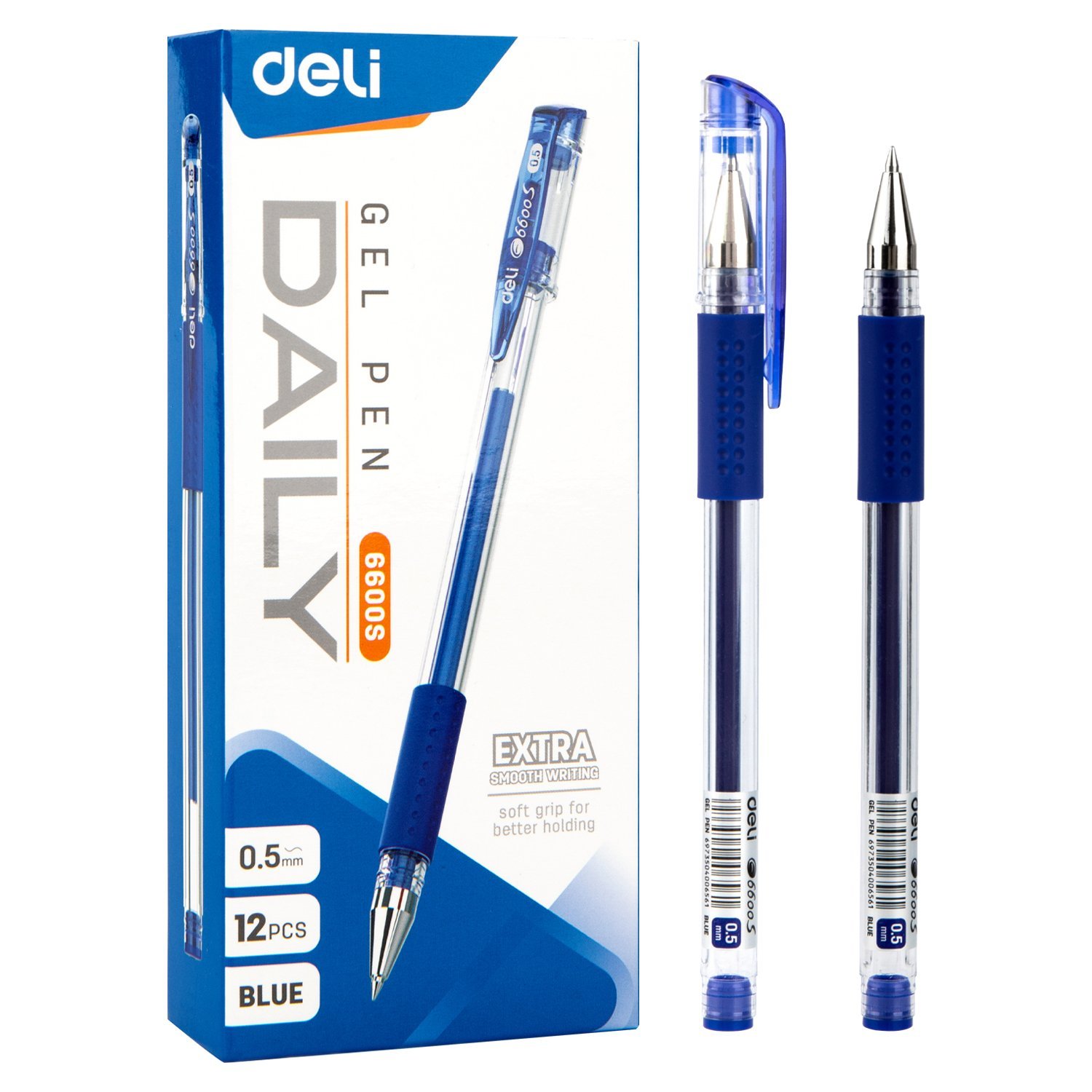 ديلي قلم حبر جل بدن شفاف, ازرق - E6600S