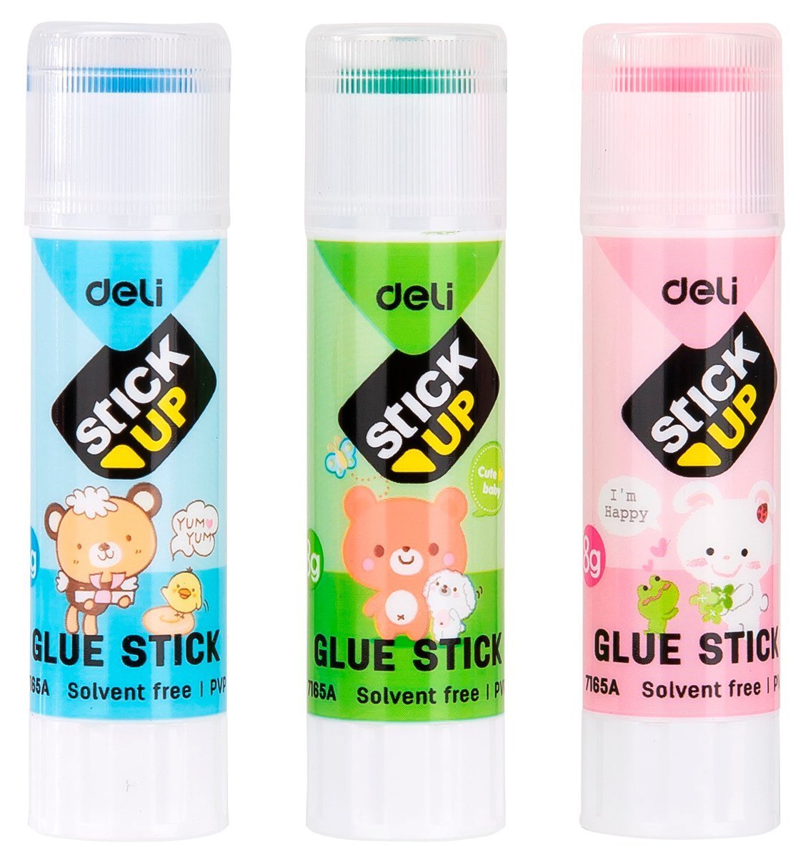 ديلي أصبع صمغ جاف - 8غ- رسومات أطفال - 3 ألوان مختلفة - E7165A