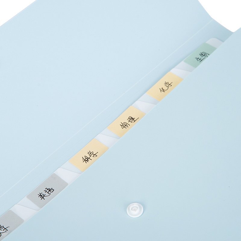 ديلي مصنف حقيبة 8 اقسام - A4 - اغلاق بكبسة- سماوي - E72456