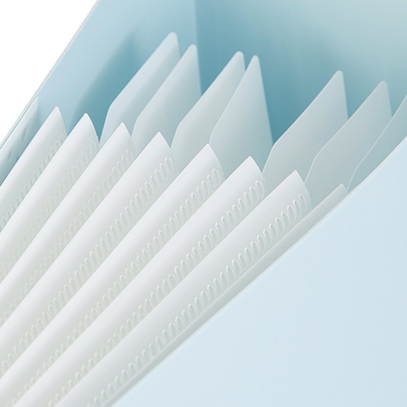 ديلي مصنف حقيبة 8 اقسام - A4 - اغلاق بكبسة- سماوي - E72456