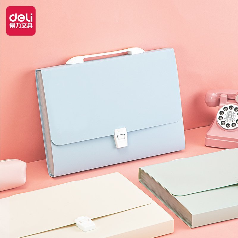 ديلي مصنف حقيبة 13 قسم - قياس 4A مع مسكة -إغلاق بقفل ألوان مختلفة - E72566