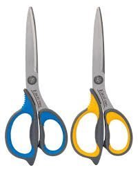 ديلي مقص معدن -مقبض بلاستيك ومطاط لونين -17 سم - رمادي وأصفر - رمادي وأزرق - E77759