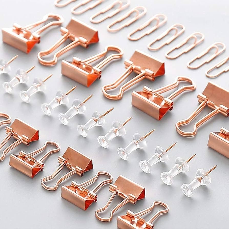 ديلي مجموعة مشابك دبابيس مكتب - 100*100*27 مم - ذهبي - 78553