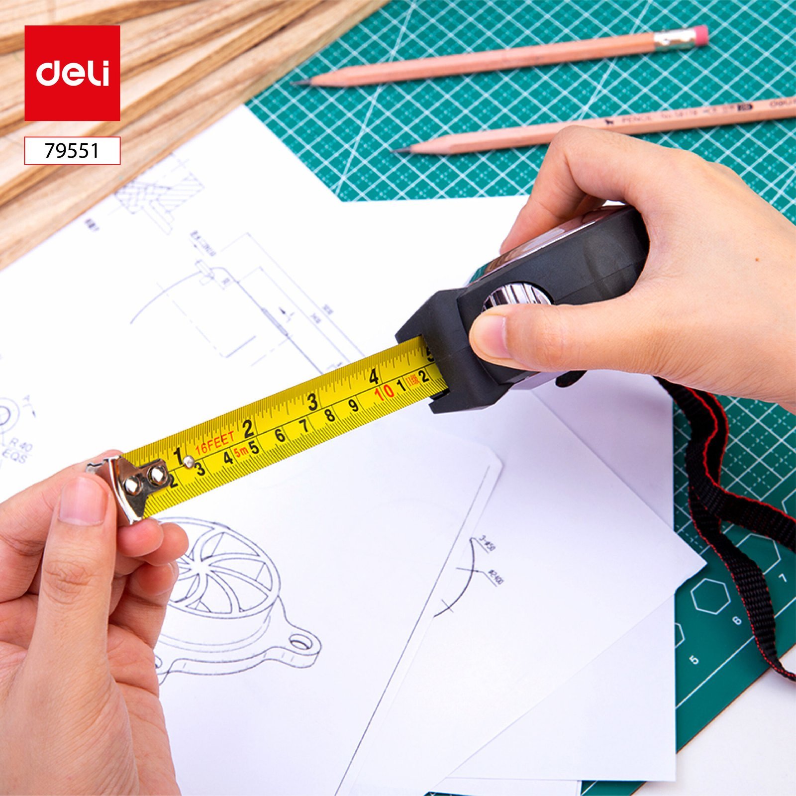 ديلي شريط قياس - 5 أمتار - رمادي - 79551