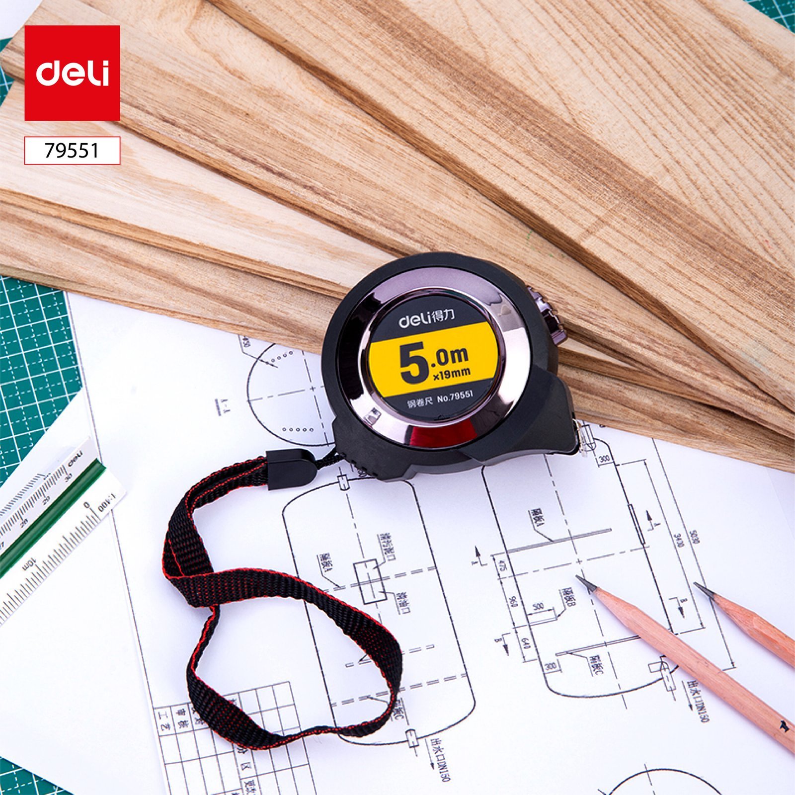 ديلي شريط قياس - 5 أمتار - رمادي - 79551