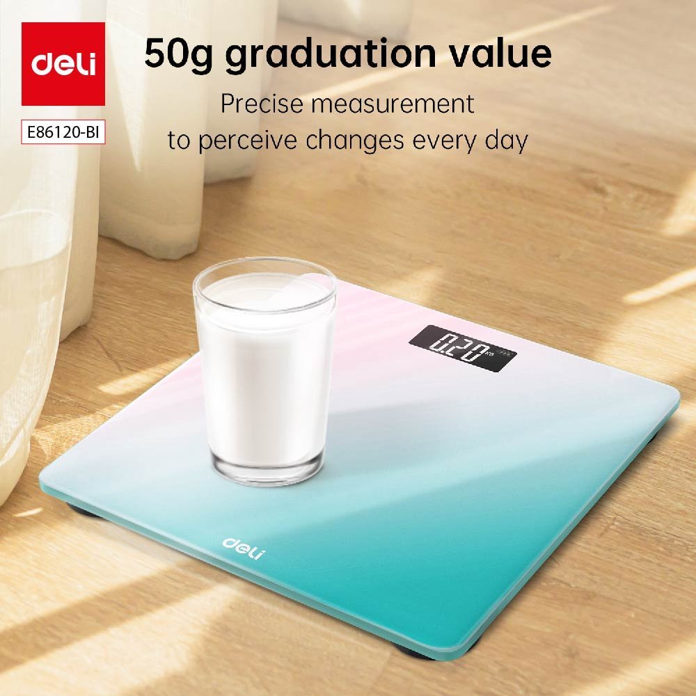 ديلي ميزان أشخاص - شاشة رقمية - مساحة سطح26 26 سم - أبيض أسود طيف أزرق طيف زهر . E86120