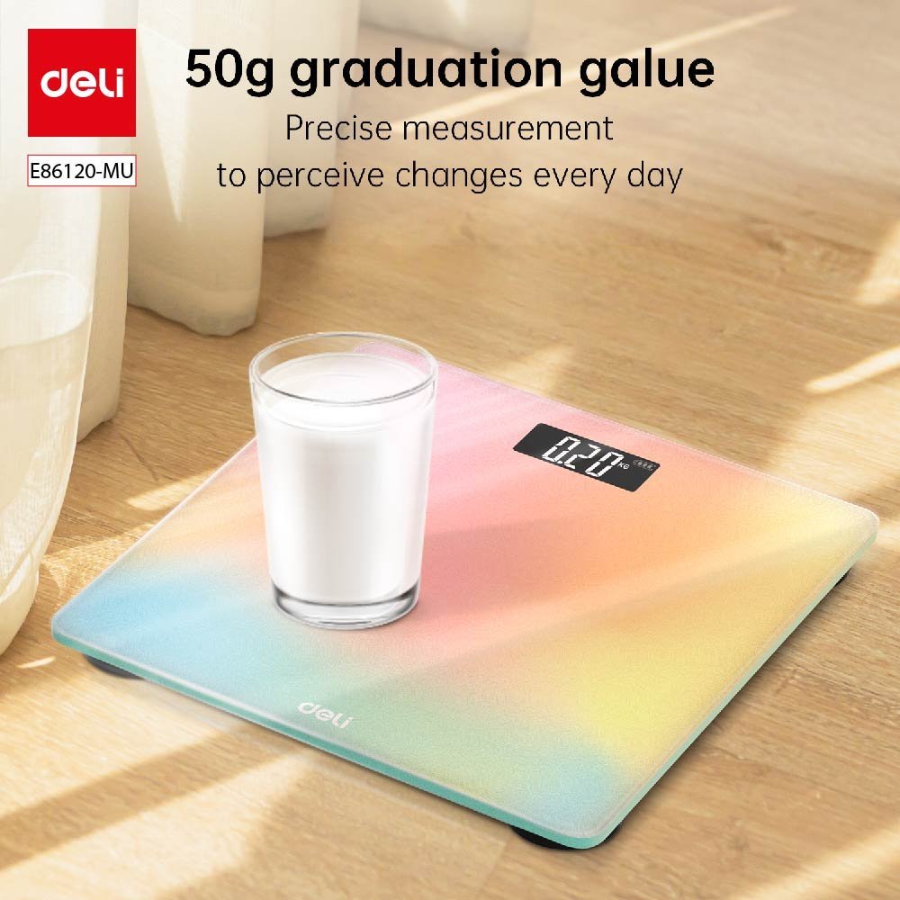 ديلي ميزان أشخاص - شاشة رقمية - مساحة سطح26 26 سم - أبيض أسود طيف أزرق طيف زهر . E86120