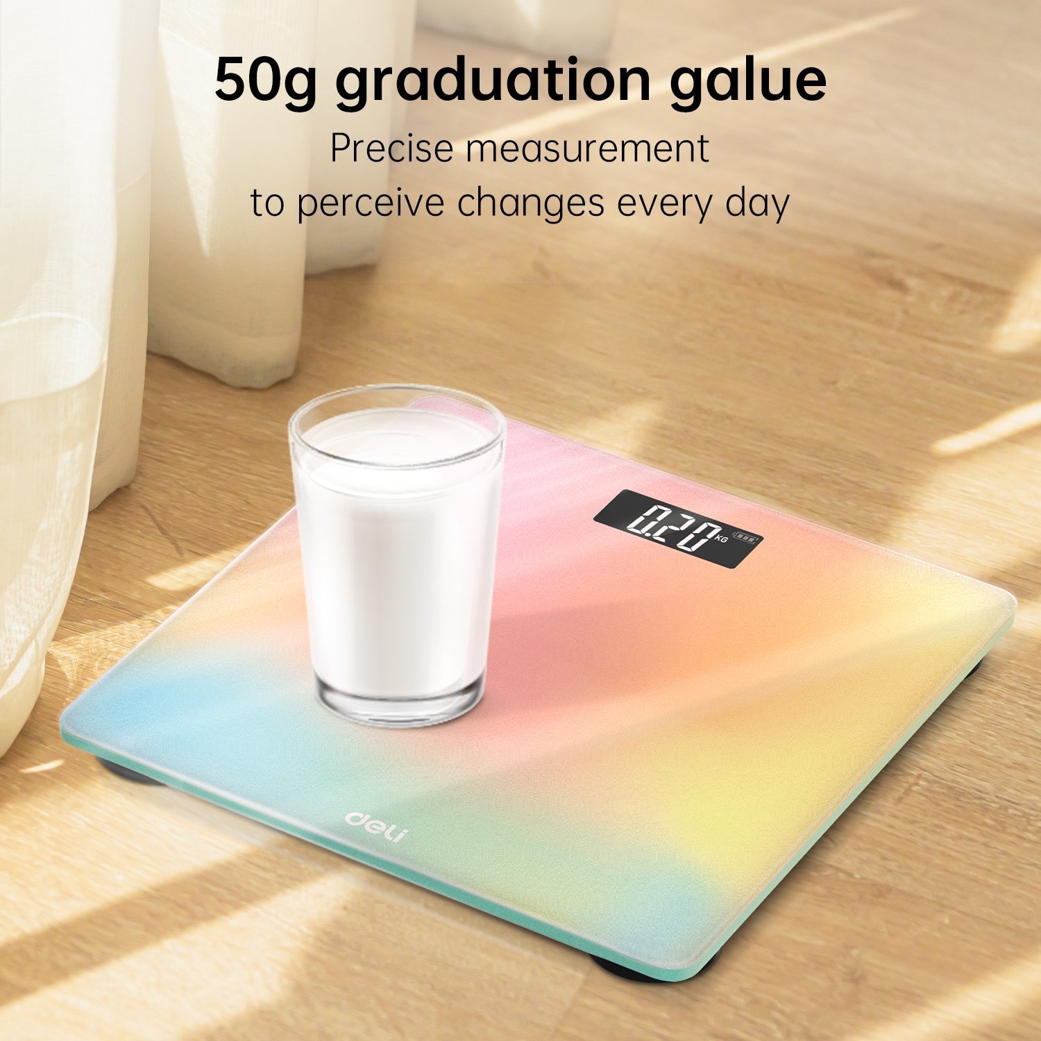 ديلي ميزان أشخاص - شاشة رقمية - مساحة سطح26 26 سم - أبيض أسود طيف أزرق طيف زهر . E86120