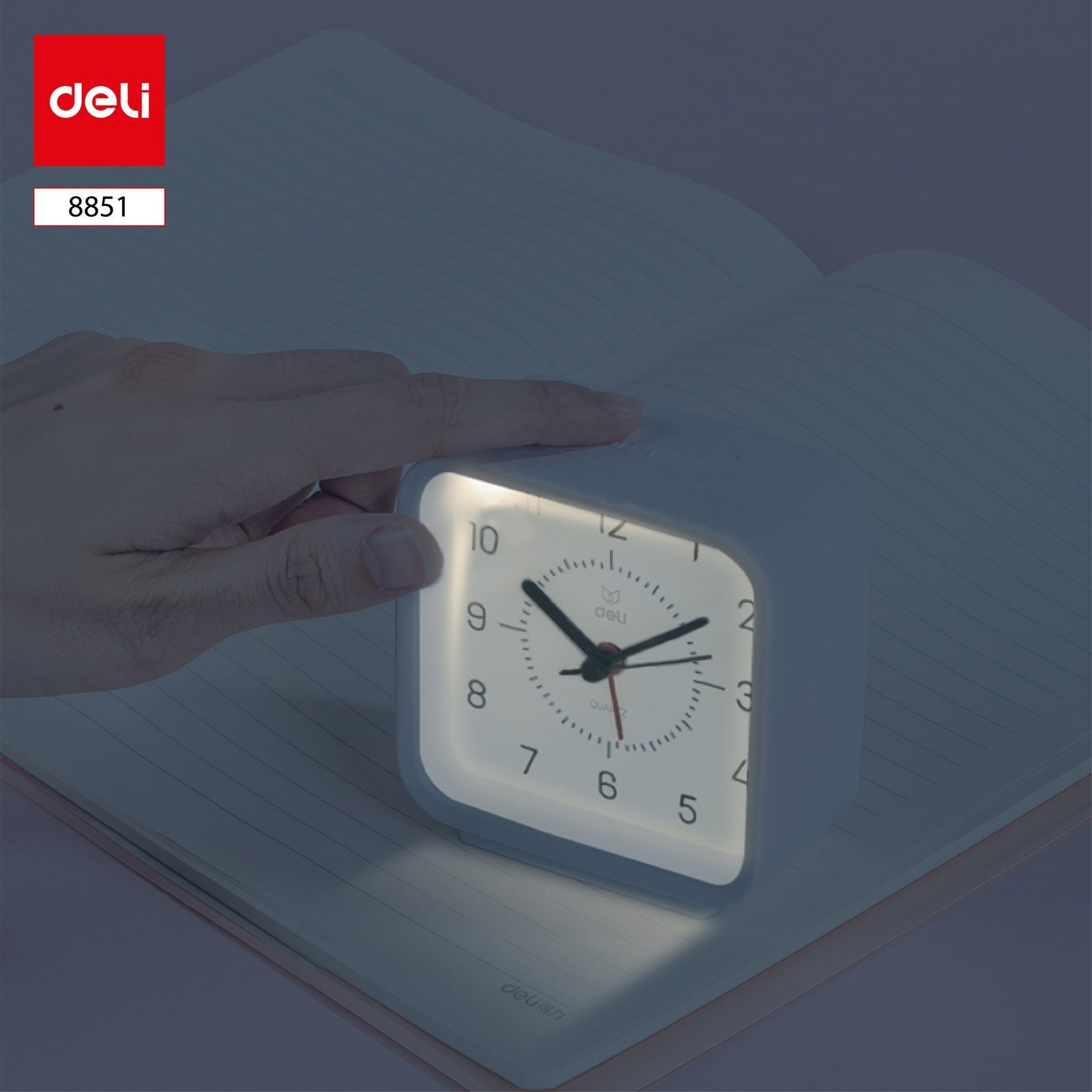 ديلي ساعة منيه مربعة - إضاءة خلفية - 82*8840 مم - أزرق - 8851