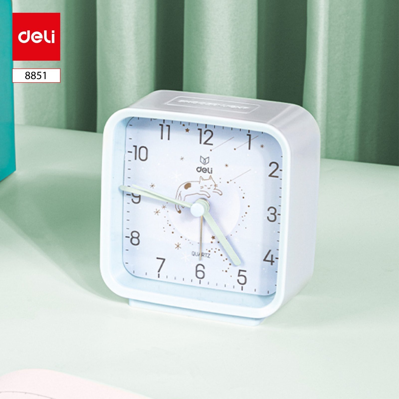 ديلي ساعة منيه مربعة - إضاءة خلفية - 82*8840 مم - أزرق - 8851