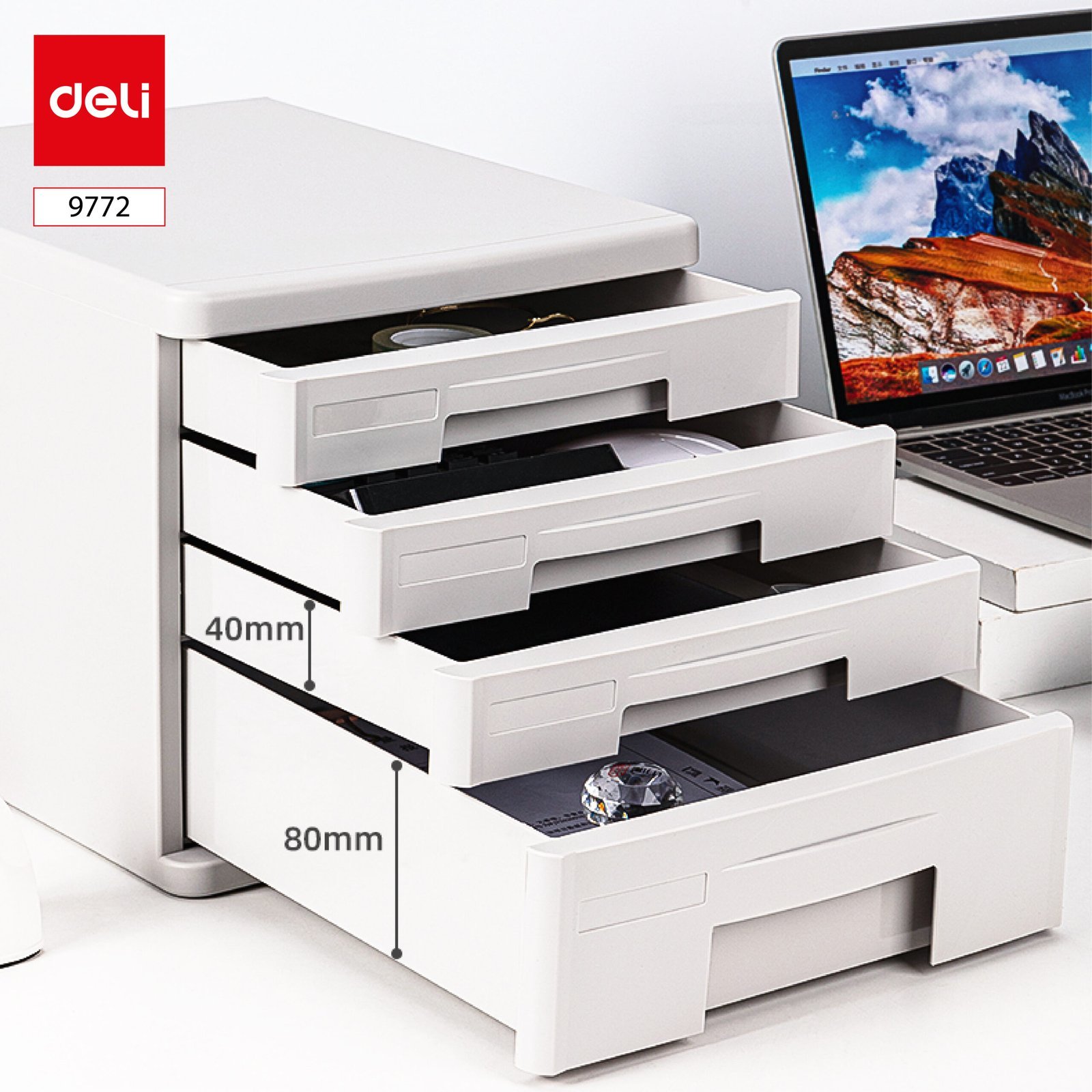 ديلي خزانة ملفات - 4 دروج - رمادي - 9772