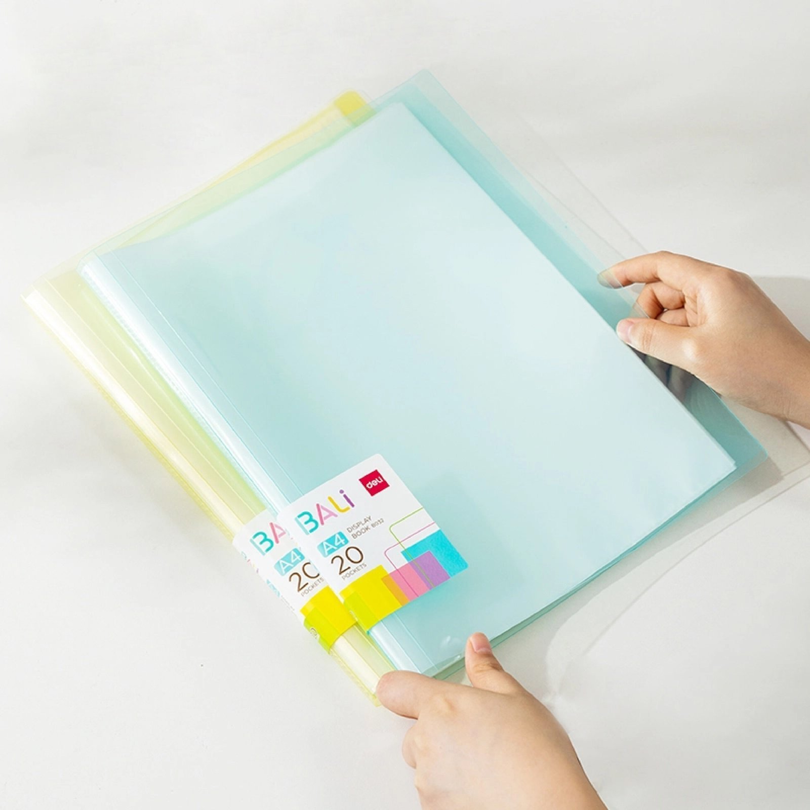 ديلي مصنف كتاب - 20 صفحة - قياس - A4 ألوان باستل / أزرق / أحمر / نهدي أصفر) - EB032